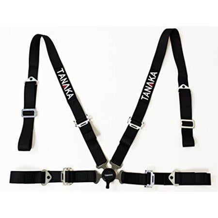 TANAKA BLACK 4 POINT CAMLOCK QUICK RELEASE RACING SEAT BELT HARNESS FIT FORD